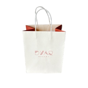 Tùy chỉnh giấy mua sắm túi với Xoắn xử lý hai giai điệu thiết kế bánh Takeaway quà tặng bao bì túi với logo cafe tráng miệng bánh ngọt - Product Image 2