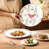 Offre Spéciale mignon lapin de Pâques et papillon assiette en porcelaine céramique à manger ensemble de vaisselle pour décorer votre table