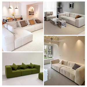 Modernes Minimalistisches Modulares Stoffsofa-Set mit Geradlinigem Design Abnehmbarer & Waschbarer Bezug für Kleine Wohnzimmer - Product Image 3