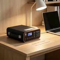 12V 0.2kWh LiFePO4 Kompakt Güç İstasyonu Çift 220V AC Çıkışlı USB DC Giriş Çıkışlı LED Işıklı 300W Karavan Ofis Acil Durum Yedek Güç Kaynağı