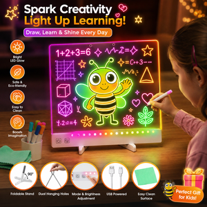 Tablette de dessin créative en acrylique lumineuse, boîte à lumière LED effaçable et colorée pour <span class=keywords><strong>menu</strong></span> de bureau, planificateur et panneau d'affichage - Product Image 2