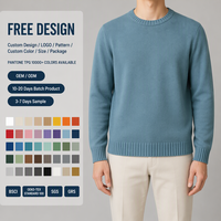 Individuelles Logo OEM Atmungsaktiver Baumwollmischung Gestrickter Rundhals-Pullover |   Frühjahrssaison Maßgeschneiderte Herrenpullover im Großhandel