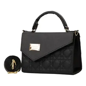 Sac bandoulière Fana Bohemian noir en polyester, trois sangles, imperméable, usage quotidien - Product Image 1