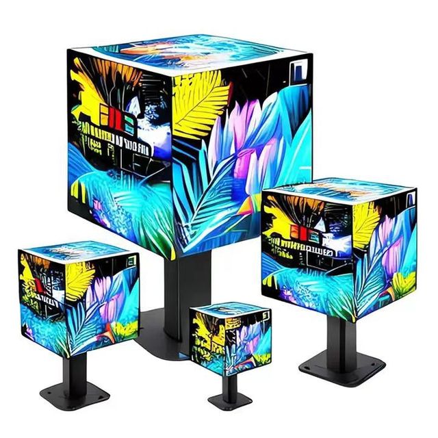 Custom P3.91 Outdoor Digital Wall 3D Panel Sign Full Color Advertising LED Display Cube Screen