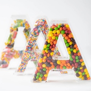 Nouveauté 2022 - Lettres de l'alphabet en acrylique personnalisables - Boîte à bonbons transparente 3D - Lettres personnalisées - Épaisseur personnalisée - Service professionnel YAGELI - Product Image 1