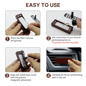 Ambientador de Madera Natural para Coche con Clip para Rejilla de Ventilación, Logotipo Personalizado, Aroma Ecológico de Fragancia Intensa, Aromaterapia para Aire Acondicionado de Coche - Product Image 5