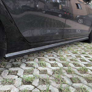 Amp Z Side Skirts For Volkswagen Golf 7 7.5 Gti Gtd Gte R 2013 2019 Piano Black Carbon Fiber Texture Polished Finish - Product Image 2