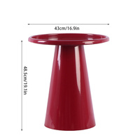 Mesa de Centro Moderna y Sencilla de Hierro Estilo Crema, Circular para Sala de Estar, Mesa Auxiliar Pequeña para Sofá
