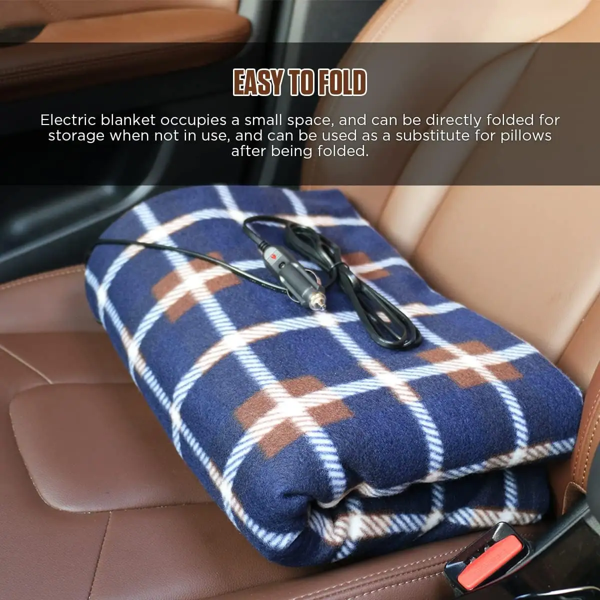 Hot Selling Soft Plush Washable Car Traveling 12v Electric Blanket