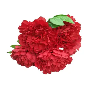 High Quality Wholesale 5 Haeds Large Peony Artificial Peony Simulation Peony Flower For Home Party Weddings Decoration