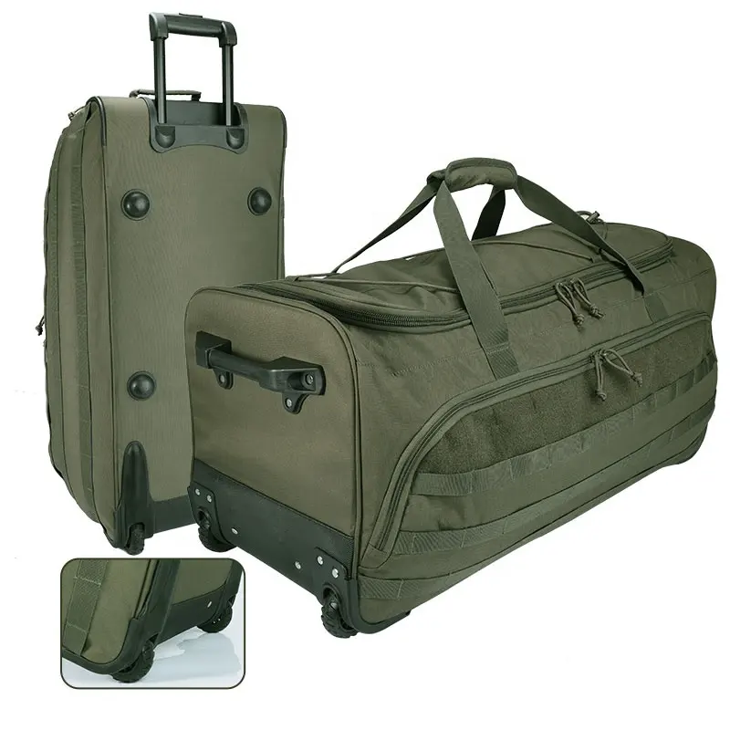 Оптовая продажа, армейский зеленый дорожный Тактический чемодан на колесиках, чемодан