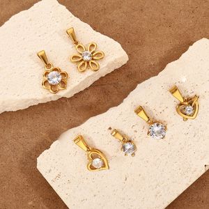 Ciondoli Impermeabili F288 in Acciaio Inossidabile 18k, Charm a Forma di Cupido, Angelo, Cuore, Fiore, Ala con Zirconi per Bracciali e Collane Fai-da-Te - Product Image 5