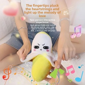 Jouet <span class=keywords><strong>en</strong></span> peluche musical interactif pour bébé, piano à capteur <span class=keywords><strong>de</strong></span> sons <span class=keywords><strong>de</strong></span> fruits (Fraise, Banane, <span class=keywords><strong>Carotte</strong></span>), rembourré <span class=keywords><strong>en</strong></span> coton PP, pour interaction parent-enfant, 0-24 mois - Product Image 2