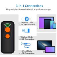Escáner de Código de Barras Láser 1D Portátil Mini de Bajo Precio para Inventario, Lector de Imágenes Inalámbrico para Tablet, iPhone, iPad, Android, iOS, PC, POS