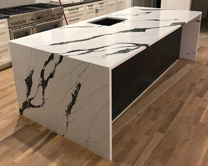 Tmz OEM/ODM quartzo 5002 Trắng thạch anh Countertop với màu xám tĩnh mạch cho khách sạn nhà bếp bàn và <span class=keywords><strong>vantity</strong></span> Tops - Product Image 6