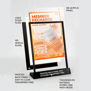 Boîte à lumière LED double face à faible consommation d'énergie, support de menu pour restaurant, présentoir de table pour bar et magasin, pour la publicité - Product Image 6