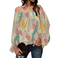 Hauts pour femmes à la mode de haute qualité Blouses en mousseline de soie Conception hawaïenne Slim Jolies Blouses Motif personnalisé Blouses en mousseline de soie