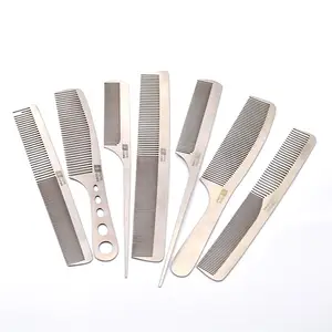 High-quality stainless steel pointed tail pick up comb Salon barber Anti-static high temperature resistance hair cutting comb