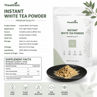 Poudre de thé blanc naturel OEM en gros, marque privée, prix d'usine, qualité alimentaire, soluble dans l'eau, thé blanc instantané