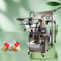 Machine d'emballage de sachets de thé triangulaires en nylon entièrement automatique de haute précision avec PLC, roulement, scellage ultrasonique et dosage électronique