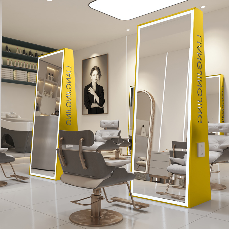 Golden stainless steel frame with light