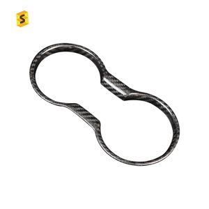 Décoration de panneau de commande central de couverture de cadre de tasse d'eau de fibre de carbone véritable pour <span class=keywords><strong>Ford</strong></span> <span class=keywords><strong>Mustang</strong></span> <span class=keywords><strong>GT</strong></span> cabriolet 2018-2021 - Product Image 1