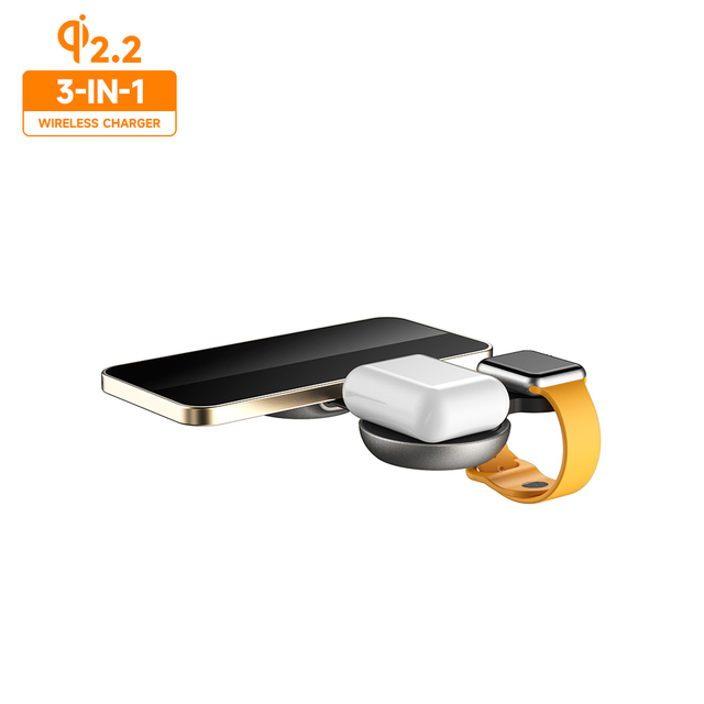 Qi2.2 3 in 1 Wireless Charging Station Fast Magnetic Foldable Travel Charger Station for iPhone 16 15 14 Pro Apple Watch Airpods