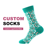 Chaussettes vertes personnalisées avec des triangles, style chic contemporain, coton, style urbain