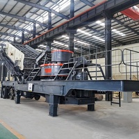 Ligne de production de concasseur de sable mobile Baichy VSI avec moteur de 147-350 kW, taille d'alimentation de 40 mm pour les minerais et les déchets de construction