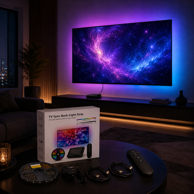 TV LED Backlight Strip Kit HDMI 2.0 4K Sync Waterproof RGB Ambient Light With 2.4G Remote Control for 40-120 Inch Screen