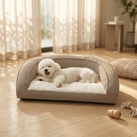 Coussin de canapé pour animaux de compagnie, lit douillet et chaud en peluche de luxe, sur mesure, pour chiots et chats, fournitures et équipement OEM personnalisés en gros