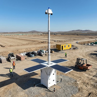 Tour de vidéosurveillance solaire mobile à déploiement rapide, mât télescopique manuel de 6 m, IP65, pour la sécurité des chantiers de construction