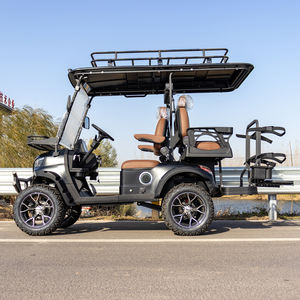 Voiture de golf électrique personnalisée noire avec batterie au lithium, 4 places, avec panneaux solaires - Product Image 2