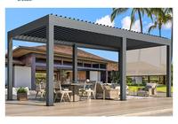Pergola bioclimatique motorisée étanche avec télécommande et cadre en aluminium résistant aux UV pour jardin et extérieur