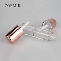Conteneurs à gloss à double embout, rose doré, tube à gloss métallique à double paroi, tube à gloss transparent vide, personnalisable