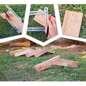 Règle pliante en acier inoxydable 250 mm, outil de mesure à 4 volets, règle pliante pour l'alignement et la mesure de la pose de carreaux - Product Image 4