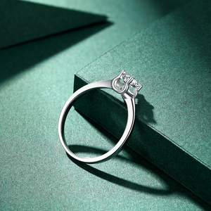 Anillo de Moissanita Brillante de 0.5CT con Certificación GRA, Plata de Ley 925, Anillo Redondo de Plata Esterlina, Anillo de Compromiso de Moda para Mujer, Joyería Elegante - Product Image 3