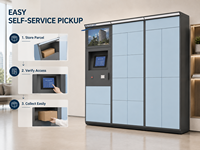 Casier à colis intelligent avec écran publicitaire, solution de récupération en libre-service pour hall d'entreprise, appartement et hôtel - 2026 Smart
