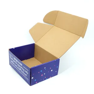 Fabrik Versand karton modernes Roman Design blau Weihnachts geschenke Verpackung Wellpappe Mailer Box 7x7x7 Versand karton