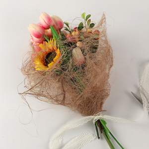 Papier d'emballage Nouveau papier de rêve en paille de chanvre naturel Bouquet de fleurs Matériel d'emballage Papier de chanvre - Product Image 3