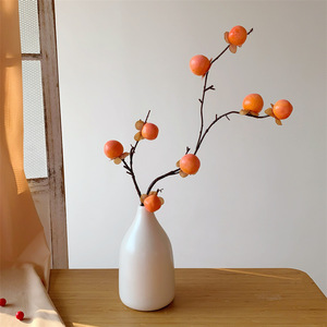 Branche de kaki artificielle Qingyu Chronicle en mousse plastique, ornement décoratif pour la maison et les mariages - Product Image 1