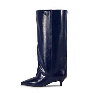 <span class=keywords><strong>Stivali</strong></span> alti al ginocchio con polpaccio largo da donna alla moda con <span class=keywords><strong>tacco</strong></span> <span class=keywords><strong>basso</strong></span> <span class=keywords><strong>a</strong></span> <span class=keywords><strong>punta</strong></span> oliato Pull on taglie 35-43 - Product Image 3