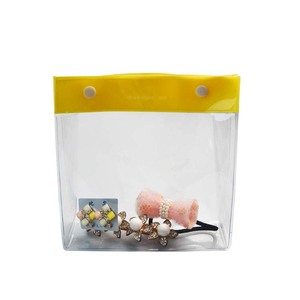 Thiết kế đẹp tùy chỉnh PVC đứng lên Túi Quà Tặng mỹ phẩm đóng gói túi nhựa PVC túi trong suốt với logo <span class=keywords><strong>Snap</strong></span> Nút - Product Image 2