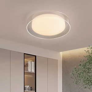 Modern Round <b>Ceiling</b> <b>Light</b> Carbon Steel & Acrylic Flush Mount <b>LED</b> <b>Light</b> Fixture <b>Dimmable</b> & Energy Saving for Living Room Bedroom - Product Image 2