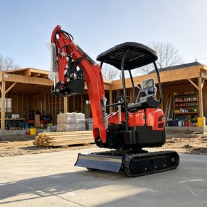 Mini-excavatrice de 1,8 tonne, livraison gratuite, machine de construction mécanique, petite pelle sur chenilles, excavatrice multifonctionnelle pour la ferme - Product Image 1