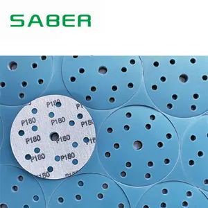 SABER 6 Inci 150Mm Nohole Biru Zirkonium Film Abrasive Disc untuk Grinding