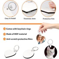 Porte-clés photo numérique vierge pour sublimation DIY, en bois, double face, impression par transfert thermique