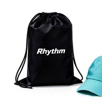 Pochette en satin personnalisée avec logo, sac d'emballage en soie imprimé pour chapeau, casquette, perruque, shopping