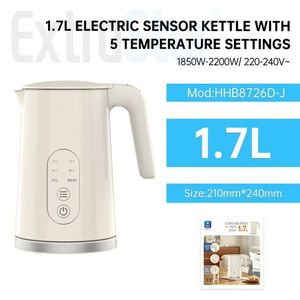 Hervidor Eléctrico con Sensor, 1.7L, 5 Ajustes de Temperatura, 1850W, 220V, Inalámbrico, con Tapa, para Calentar Agua, Té y Café - Product Image 3