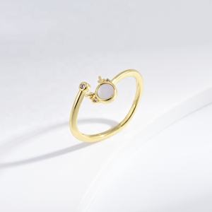 Anillos de Plata de Ley 925 al por Mayor, Anillos Pequeños y Económicos, Joyería de Moda, Anillos Abiertos Únicos con Diseño de Concha de Animal, Chapados en Oro de 14k, Anillos Lindos para Niños - Product Image 5